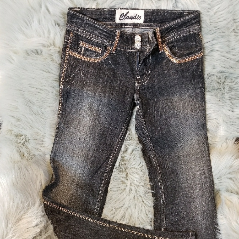 Claudio Milano Swarovski Crystal Jeans